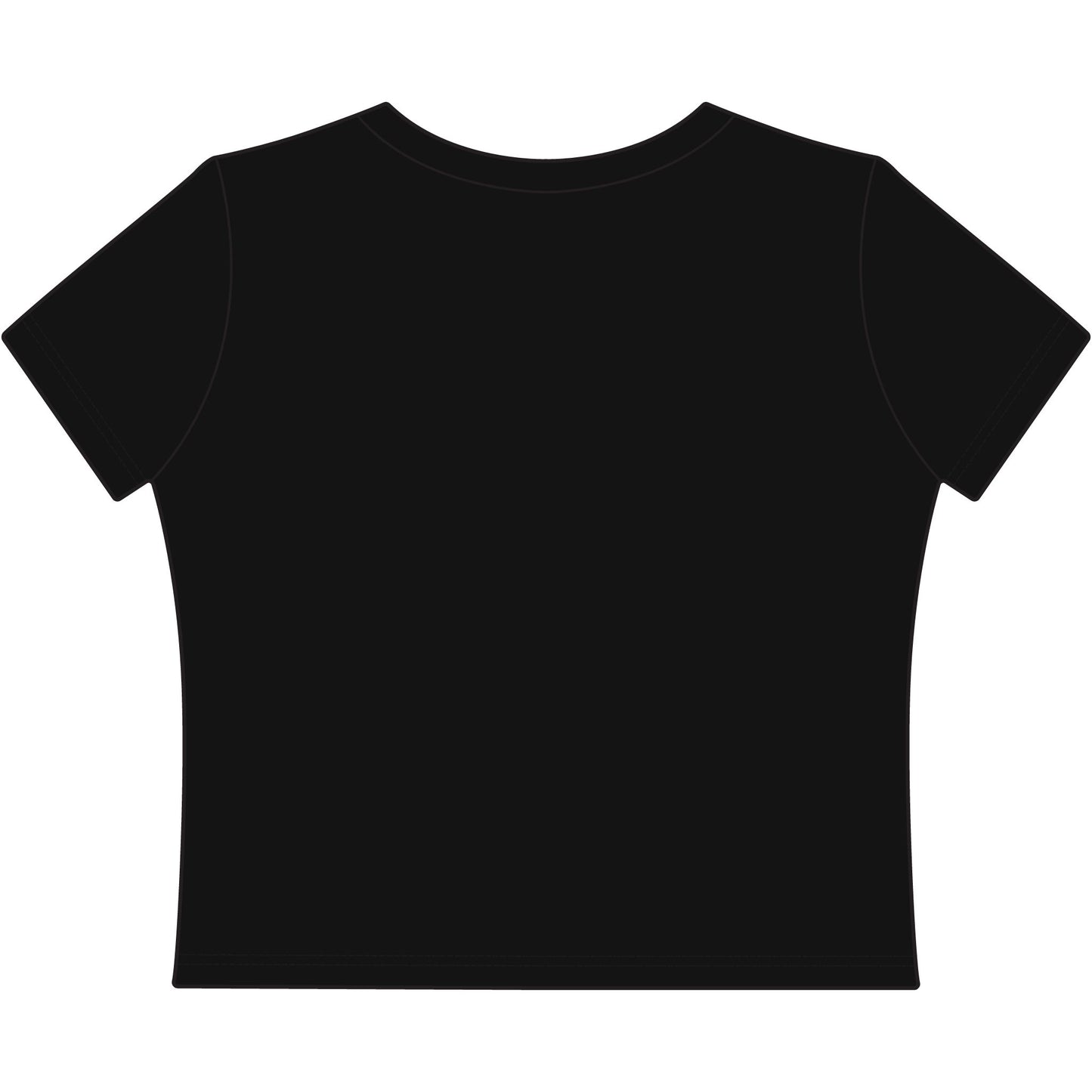 Cropped Baby Tee with White Logo