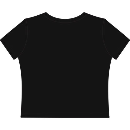 Cropped Baby Tee with White Logo