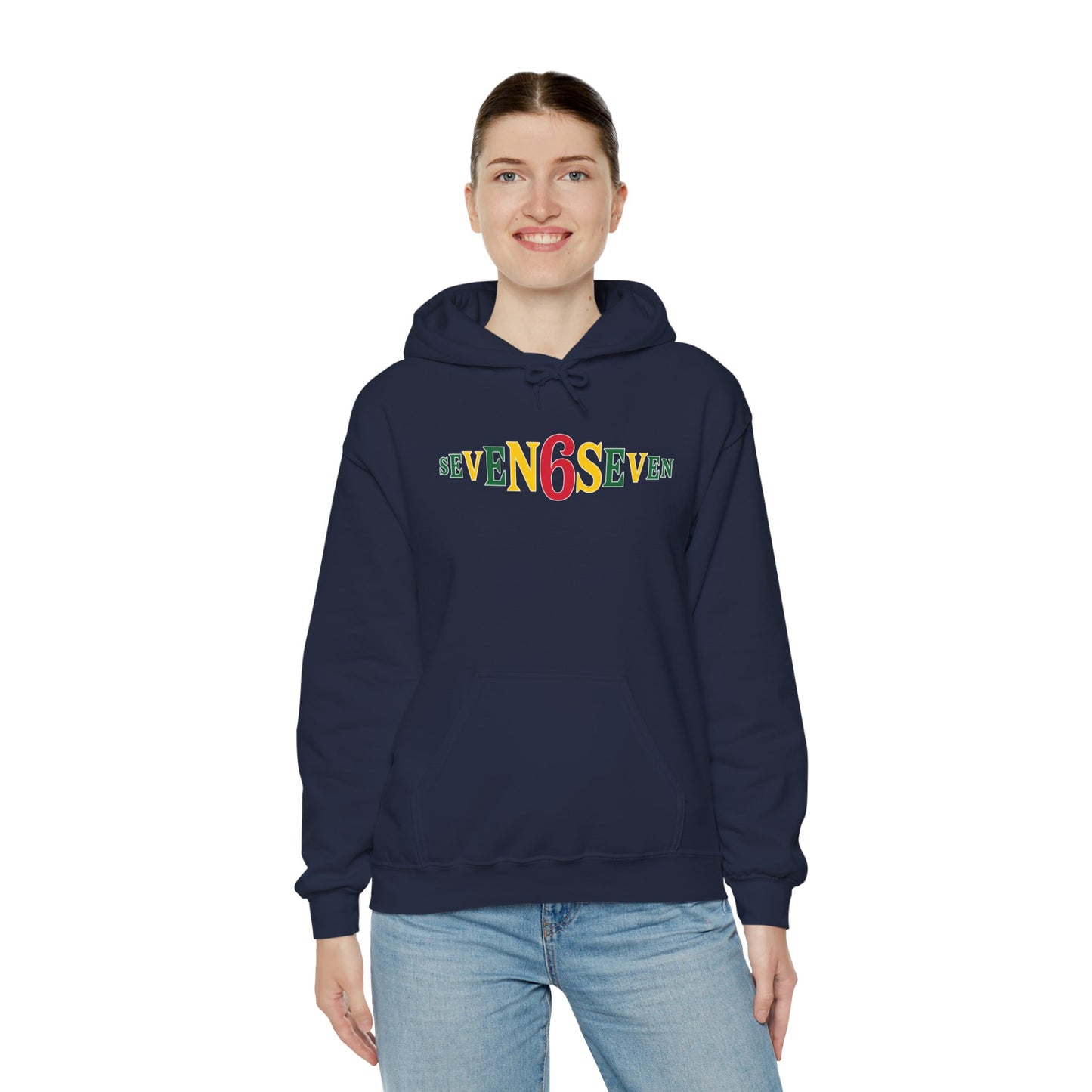 Unisex Heavy Blend™ Hooded Sweatshirt- Ice/Green/Gold Logo