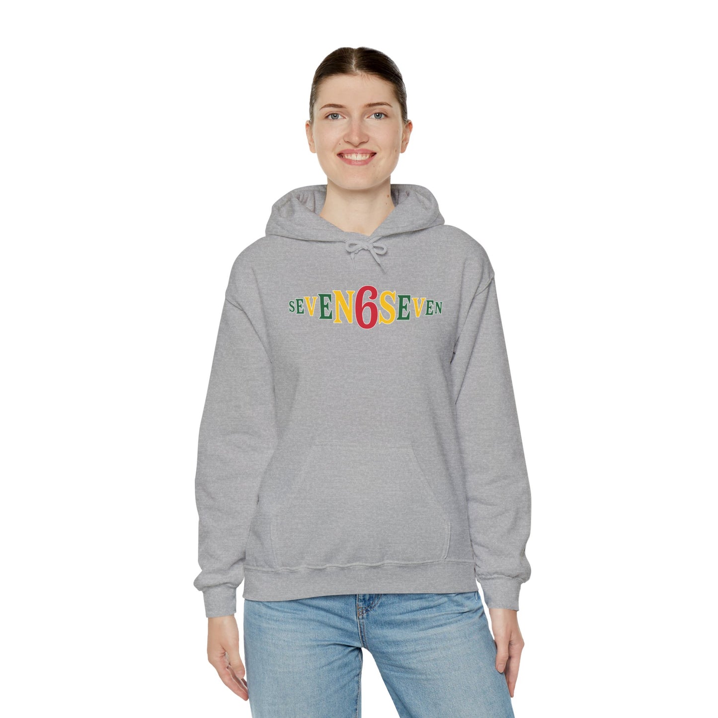 Unisex Heavy Blend™ Hooded Sweatshirt- Ice/Green/Gold Logo