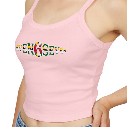 Women's Spaghetti Strap Tank Top with Flag Logo