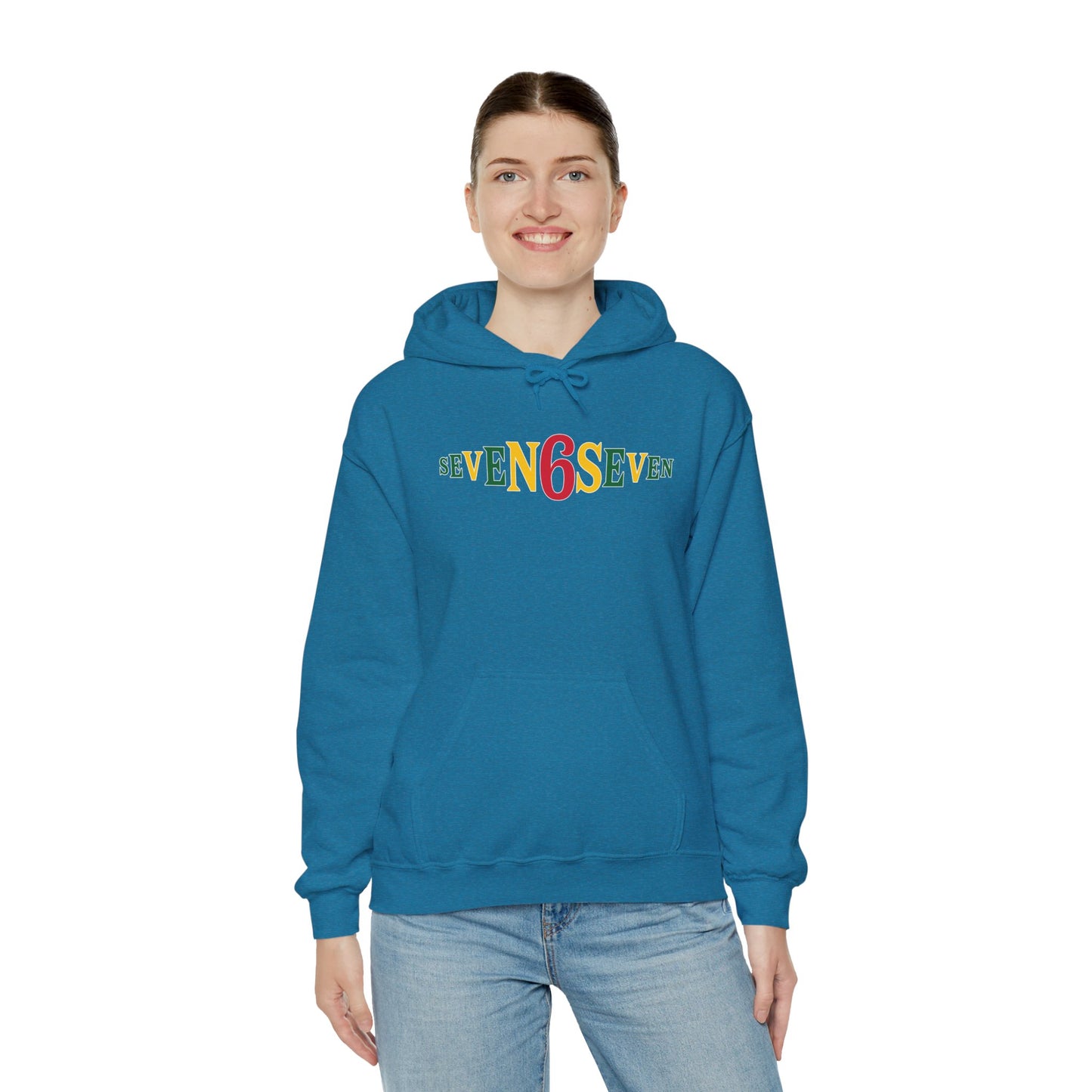 Unisex Heavy Blend™ Hooded Sweatshirt- Ice/Green/Gold Logo