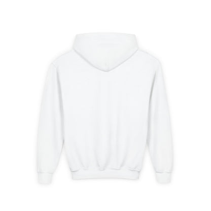 Youth Heavy Blend Hooded Sweatshirt with Black Logo