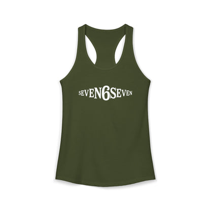 Women's Ideal Racerback Tank - White Logo