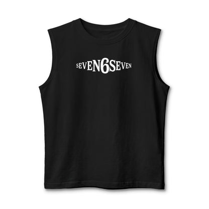 Unisex Jersey Muscle Tank - White Logo