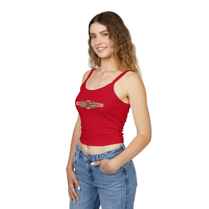 Women's Spaghetti Strap Tank Top with Flag Logo