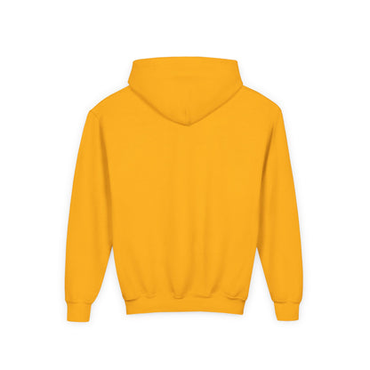 Youth Heavy Blend Hooded Sweatshirt with Black Logo